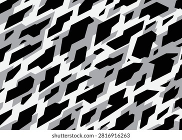 Mono geo camouflage pattern background. Vector backdrop illustration for web, banner, backdrop or surface design use