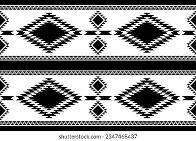 Mono Geometric Native ethnic pattern in Native Aztec style. Figure tribal embroidery,Indian,Scandinavian,Native American,Gypsy,Mexican,folk pattern. for fabric,carpet,wallpaper,ceramics,rugs,Batik.