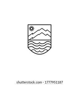 Mono Line Adventure Logo Vector