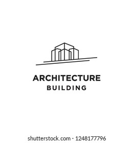 Mono Line Architectural Building Construction Logo Stock Vector ...