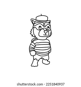 mono line art vector games character