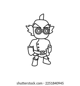 mono line art vector games character