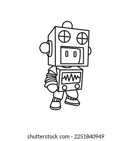 mono line art vector games character