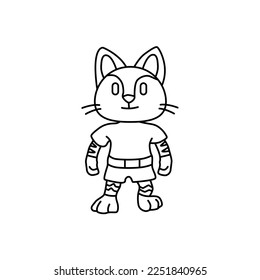 mono line art vector games character