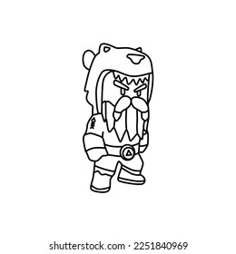 mono line art vector games character