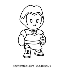mono line art vector games character