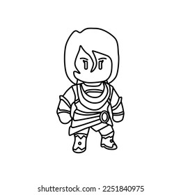 mono line art vector games character