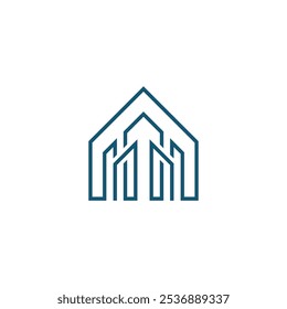 Mono line Building logo design vector template