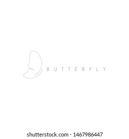 mono line butterfly logo design. vector illustration