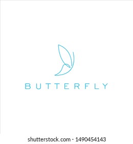 MONO LINE BUTTERFLY LOGO DESIGN