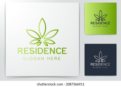 Cannabisblattlogo für Einleitungen, Inspiration einzeln auf weißem Hintergrund