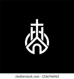 mono line church logo design