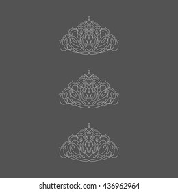 Mono line decor for invitations,Ornate Design Elements, frames and lines of art design template, line art frames