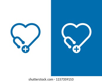 Mono line design love stethoscope.