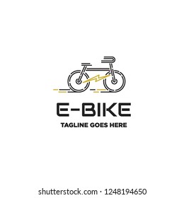 mono line electric bike logo icon vector inspiration