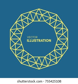Mono line frame with place for text. Can be used for business presentation. Vector illustration for design.