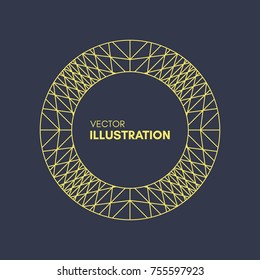 Mono line frame with place for text. Can be used for business presentation. Vector illustration for design.