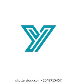 Mono Line Geometric Letter Y Logo design vector template