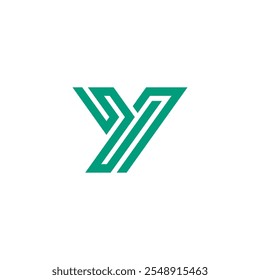 Mono Line Geometric Letter Y Logo design vector template