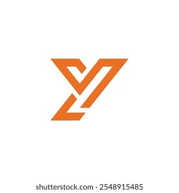 Mono Line Geometric Letter Y Logo design vector template