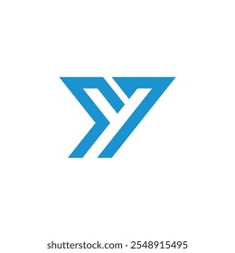 Mono Line Geometric Letter Y Logo design vector template