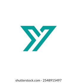 Mono Line Geometric Letter Y Logo design vector template