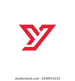 Mono Line Geometric Letter Y Logo design vector template
