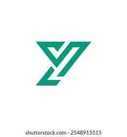 Mono Line Geometric Letter Y Logo design vector template