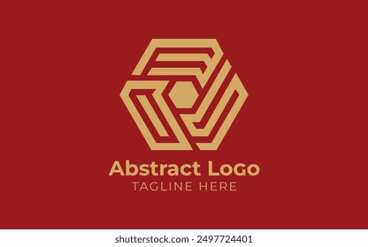 Mono line hexagon modern logo shape, hexagon logo design graphic template