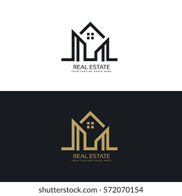 Mono Line House Logo Design For Real Estate Company