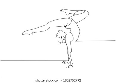 Jumping Gymnastics Dance Logo Line Illustration Stock Vector (Royalty ...