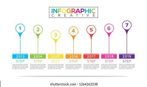 Mono line infographic business design template with steps. Can be used for process diagram, presentations, workflow layout, flow chart, info graph