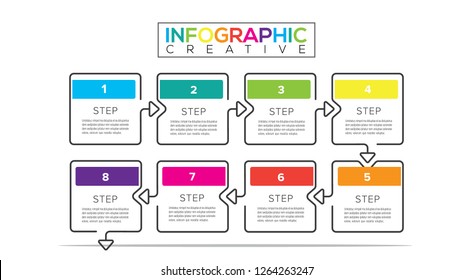 Mono line infographic business design template with steps. Can be used for process diagram, presentations, workflow layout, flow chart, info graph