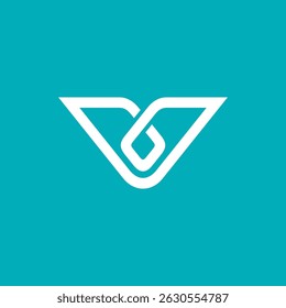 Mono line Initial Letter V logo design vector template