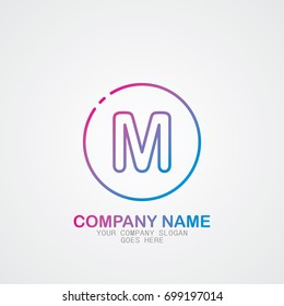 Mono Line Letter M Logo Design. Usable as Technology and Electronics Company logo