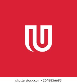 Mono Line Letter U logo design vector template