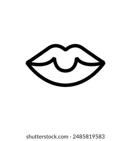 mono línea labios logo icono Vector