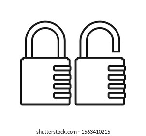 Mono line Lock Vector Icon
