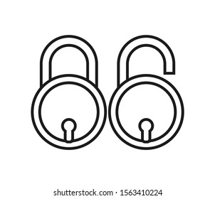 Mono line Lock Vector Icon