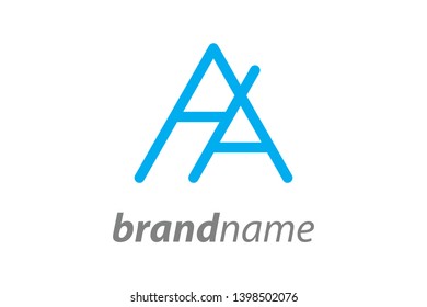 Mono line logo design double A.