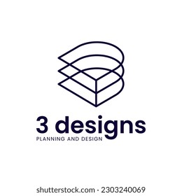 The mono line logo forms the letter D. It is suitable for design logos, architects, etc