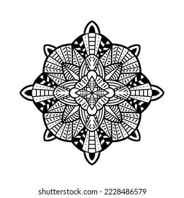 Mono line Mandala design vector for ornament design