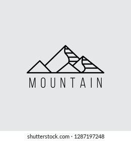 Mono line monogram mountain logo