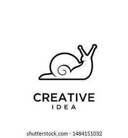 mono line snail logo icon design