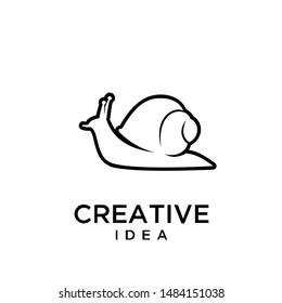 mono line snail logo icon design
