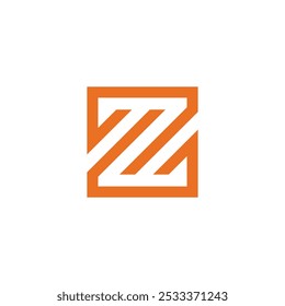 Mono Line Square Letter Z Logo design vector template