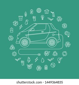 mono line style design of environmentally friendly vehicles