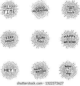 mono line sunburst words 
regards