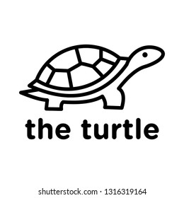 mono line turtle logo and icon svg
