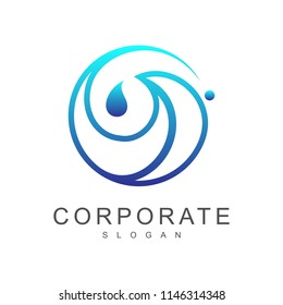 mono line wave logo